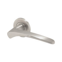 Altro Satin Stainless Steel Door Handles on Round Rose - Swept 1 Range