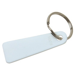 Solid Plastic Key Ring Tag - White - Pack of 25