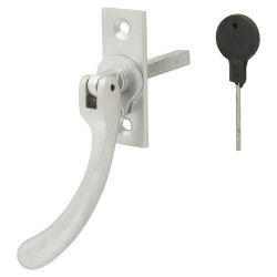 Hampstead Bulb End Locking Espagnolette Casement Window Handle - Left Hand - Soft Satin Chrome