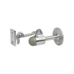 Horizontal Door Stop & Holder - 91 x 51mm - Satin Chrome