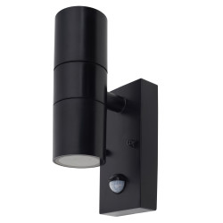 Touchpoint LED Outdoor Up & Down Wall Light with PIR - IP44 - Black