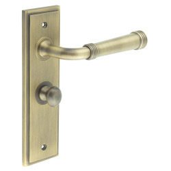 Burlington by Frelan Antique Brass Fire Rated Bathroom Door Handles - Highgate - Inner 1 - 200 x 55mm
