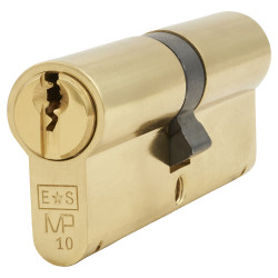 Eurospec 10 Pin 80mm Euro Double Cylinder - 40 + 40mm - Polished Brass - Keyed to Differ