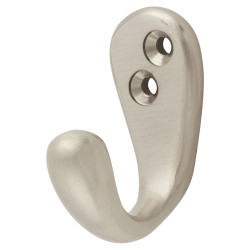 Alexander & Wilks Victorian Single Coat Hook - 44 x 23mm - Satin Nickel