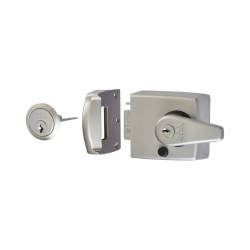 ERA Double Locking Nightlatch - 60mm Backset - Satin Chrome Case/Cylinder