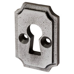 Olde Forge Plaque Escutcheon - 45 x 29mm - Keyhole - Metalized Polished Iron
