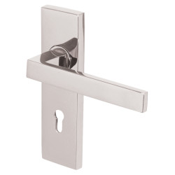 Heritage Brass by M Marcus Polished Chrome Keyhole Lock Door Handles - Delta Range - 157 x 43mm