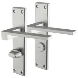 Serozzetta by Carlisle Brass Satin Chrome Bathroom Door Handles - Equi Range - 180 x 40mm
