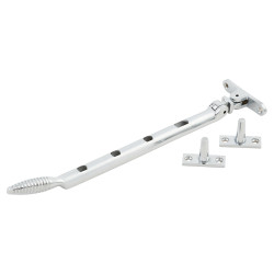 Hampstead Reeded Casement Window Stay - 10"/250mm Length - Polished Chrome