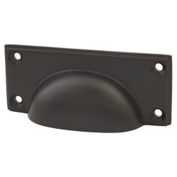 From The Anvil Art Deco Cabinet Cup Handle - 84mm Centres - Aged Bronze