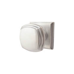 Jedo Satin Chrome Art Deco Square Mortice Door Knob - 50mm Rose Diameter