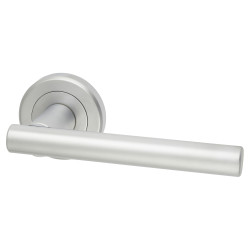Serozzetta by Carlisle Brass Satin Chrome Door Handles on Round Rose - Philadelphia Range