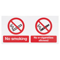 No Smoking / No E-Cigarettes Allowed - 500 x 300mm - Rigid Plastic