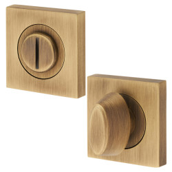Serozzetta by Carlisle Brass Square Bathroom Turn & Release - 50mm Diameter - Antique Brass
