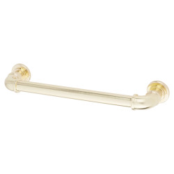 Altro 6mm Pipe Style D-Bar Cabinet Pull Handle - 160mm Centres - Satin Brass