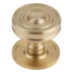 Burlington by Frelan Bloomsbury Ringed Mortice Door Knob - 65mm Rose Diameter - Satin Brass