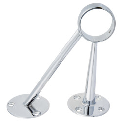 51mm Solid Brass Bar Rail Angled Stem Bracket - Polished Chrome