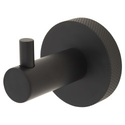Hampstead Knurled Robe Hook - 57 x 30 x 60mm - Matt Black