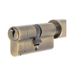 Eurospec 1 Star 6 Pin 70mm Euro Thumbturn Cylinder - 35 + 35mm - Antique Brass - Keyed to Differ