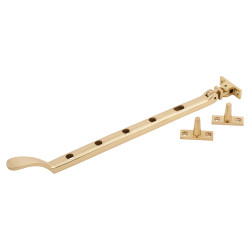 Hampstead Victorian Casement Window Stay - 12"/300mm Length - Polished Brass
