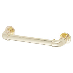Altro 6mm Pipe Style D-Bar Cabinet Pull Handle - 128mm Centres - Satin Brass