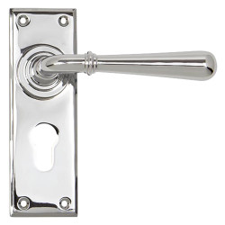 From The Anvil Polished Chrome Euro Lock Door Handles - Newbury Range - 152 x 50mm