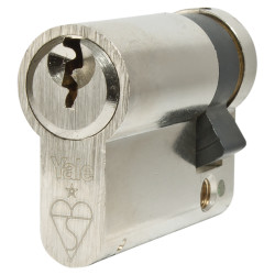 Yale 1 Star 6 Pin Kitemarked 45mm Euro Single Cylinder - 35 + 10mm - Pol Nickel - Keyed to Differ