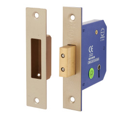 5 Lever Deadlock - 78mm Case - 57mm Backset - Satin Nickel