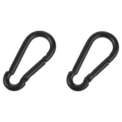 Carbine Hook - Epoxy Coated Steel - 6 x 42mm - Black - Pack of 2