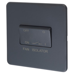 Knightsbridge 10AX 1 Gang Triple Pole Fan Isolator Switch - Anthracite Grey