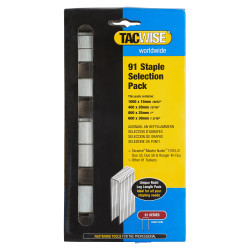 Tacwise 91 Series Staples - Selection Pack (15, 20, 25, 30mm Length) - Galvanised - Pack of 2800