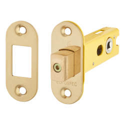 Altro 5mm Tubular Bathroom Deadbolt - 76mm Case - 57mm Backset - Radius - PVD Brass