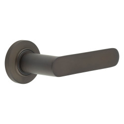 Burlington by Frelan Dark Bronze Fire Rated Door Handles on Round Rose - Kensington Range