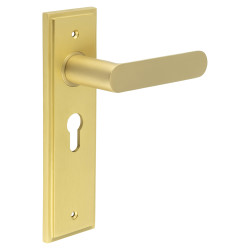 Burlington by Frelan Satin Brass Fire Rated Euro Lock Door Handles - Kensington - 200 x 55mm
