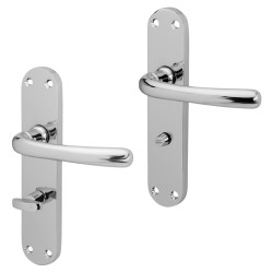 Touchpoint Polished Chrome Bathroom Door Handles - Sassari Range - 182 x 39mm