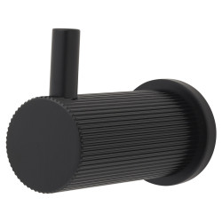 Alexander & Wilks Brunel Diamond Reeded Single Coat Hook - 48 x 25mm - Matt Black