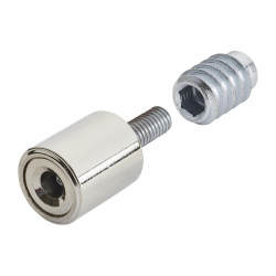 Bramah Rola Wooden Sash Window Stop - 19mm - Polished Nickel - 10 Body + 20 Inserts