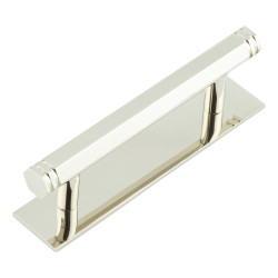 Hoxton by Frelan Nile 15mm Hex T-Bar Cabinet Pull Handle on Plain Backplate - 96mm c/c - Polished Nickel