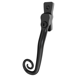 Mila Heritage Monkey Tail Locking Espagnolette Casement Window Handle - Left Hand - Matt Black