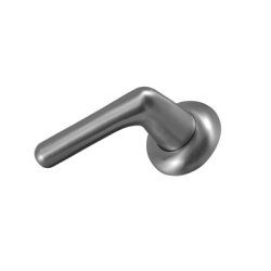 Satin Stainless Steel Anti-Ligature Door Handles on Round Rose