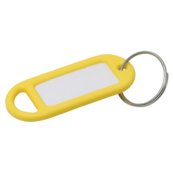 Key Ring Tag - 48 x 21mm - Yellow - Pack of 10