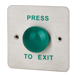 High Impact Flush Dome Press To Exit Switch - 85 x 85mm - Single