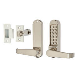 Borg BL5401 Push Button Code Lock and Tubular Latch - Stainless Steel