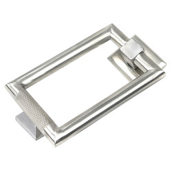From The Anvil Brompton Rectangular Knurled Door Knocker - 145 x 90mm - Satin Stainless Steel