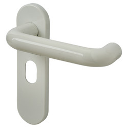 Hoppe AR600/24 Diamond White Nylon Steel Core Safety Oval Door Handles - 48.5mm c/c - Paris Range