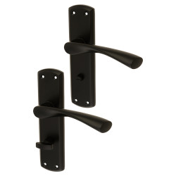 Touchpoint Matt Black Bathroom Door Handles - Monza Range - 175 x 45mm
