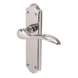 Carlisle Brass Polished Chrome Scroll Latch Door Handles - Madrid Range - 180 x 45mm