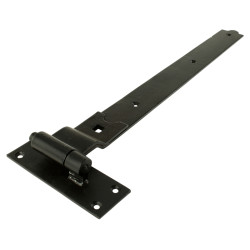 GateMate Heavy Duty Cranked Hook & Band Gate Hinge on Plate - 600 x 56mm - Black Galvanised - Pair