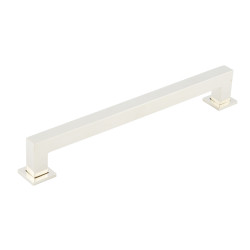 Burlington by Frelan Trafalgar 25mm Square D-Bar Cabinet Pull Handle - 224mm c/c - Polished Nickel