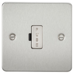 Knightsbridge 13A 1 Gang Flat Plate Unswitched Fused Spur - Brushed Chrome